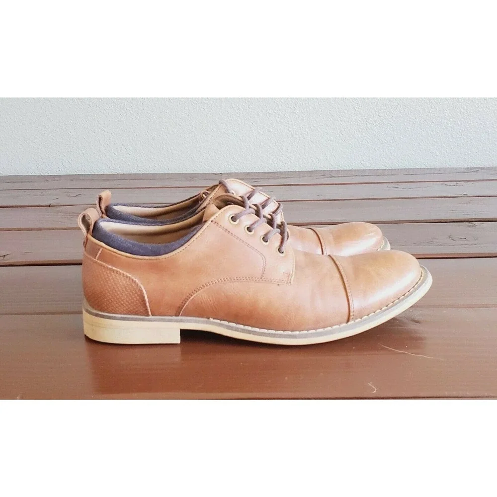 Parker & Sky Men's Brown Lace Up Edwin Oxford Style Shoes. Size 8.5‎